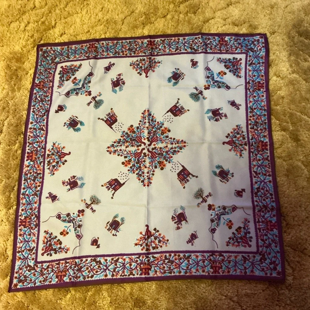 Vintage Multicolor Patterned Scarf - Picture 6 of 8